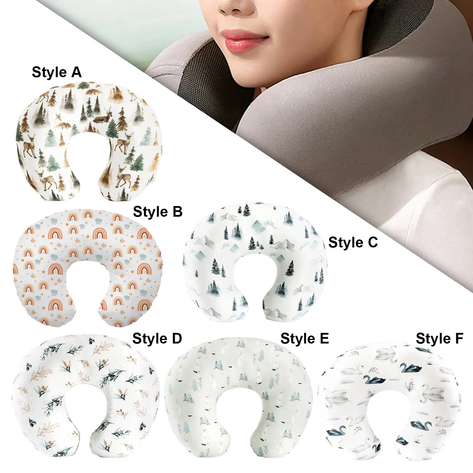 Feeding Pillow Cover Pillow Case U Style Shape Feeding Cushion Cover for Women Nursing Baby Shower Bottle Breastfeeding