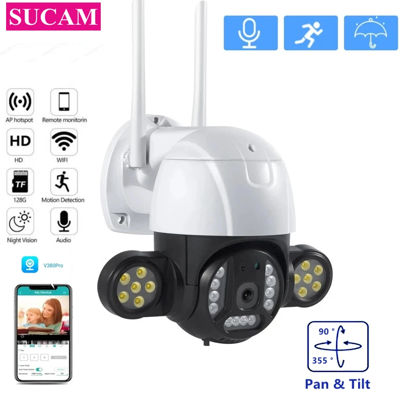 

V380 Pro Waterproof 5MP Dome WIFI Speed Camera Outdoor Home Security Two Ways AUDIO Protection Wireless CCTV Cam Night Vision