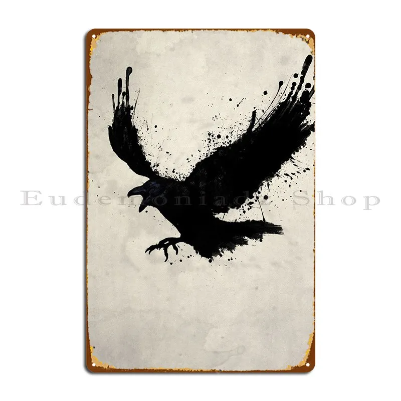 The Raven Metal Signs Design Party Design Character Cinema Tin Sign Poster