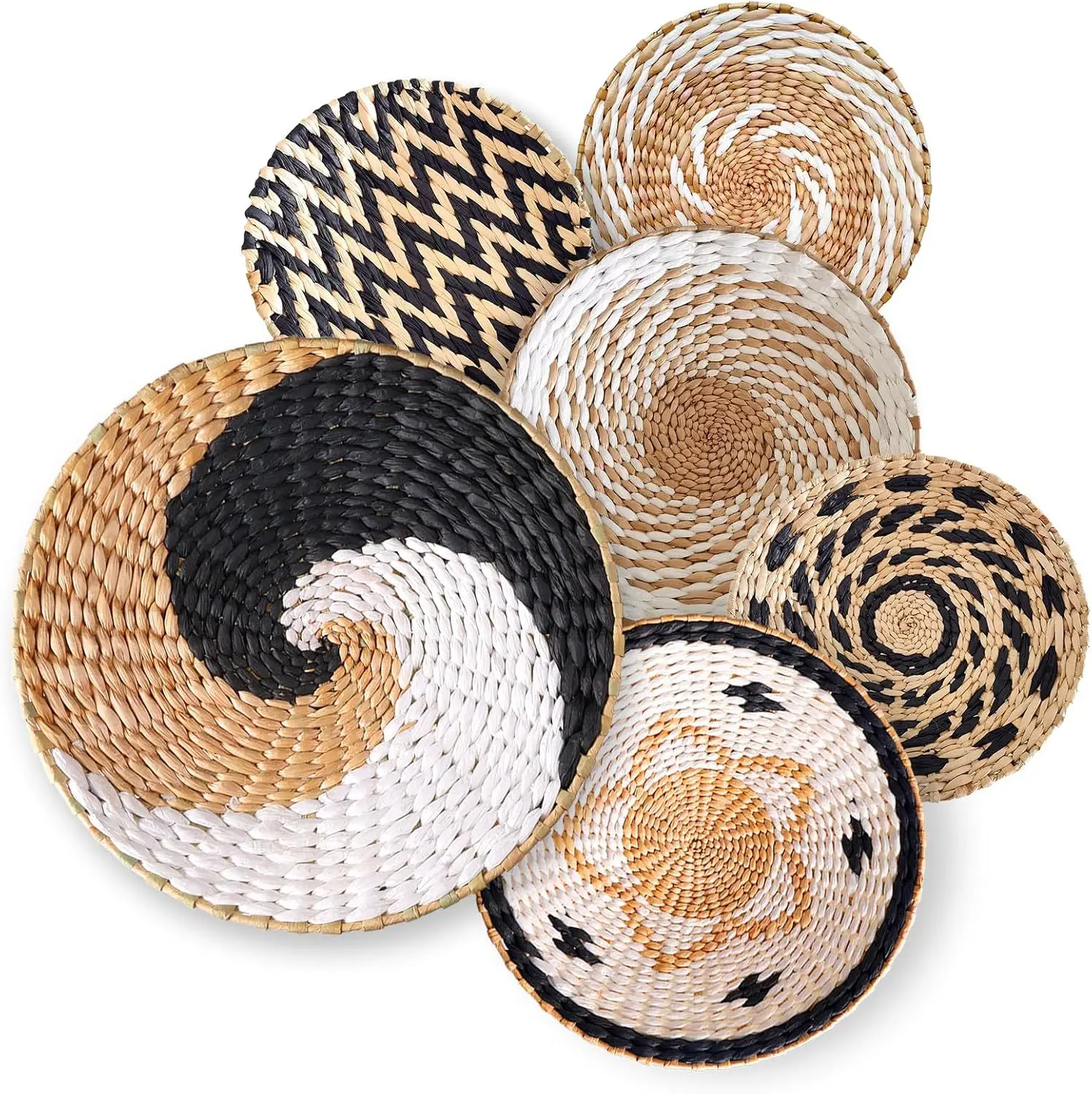 Boho Hand Woven Wall Basket Hanging Home Decorative Rustic Wall Basket Decor Art Gift for Kitchen Farmhouse Living Room