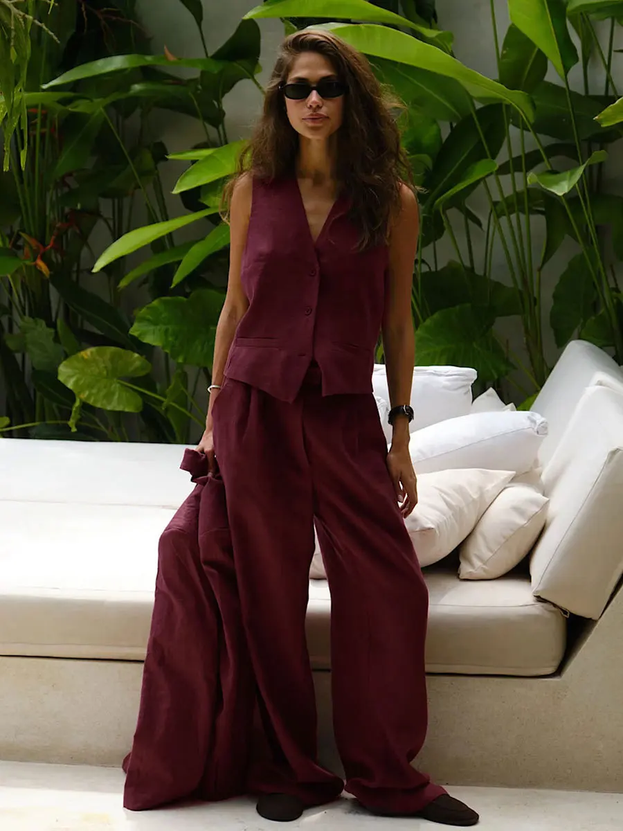 Chaleco informal ajustado para mujer, top de verano sin mangas de color liso, cárdigan de moda de un solo pecho, chaleco de mujer