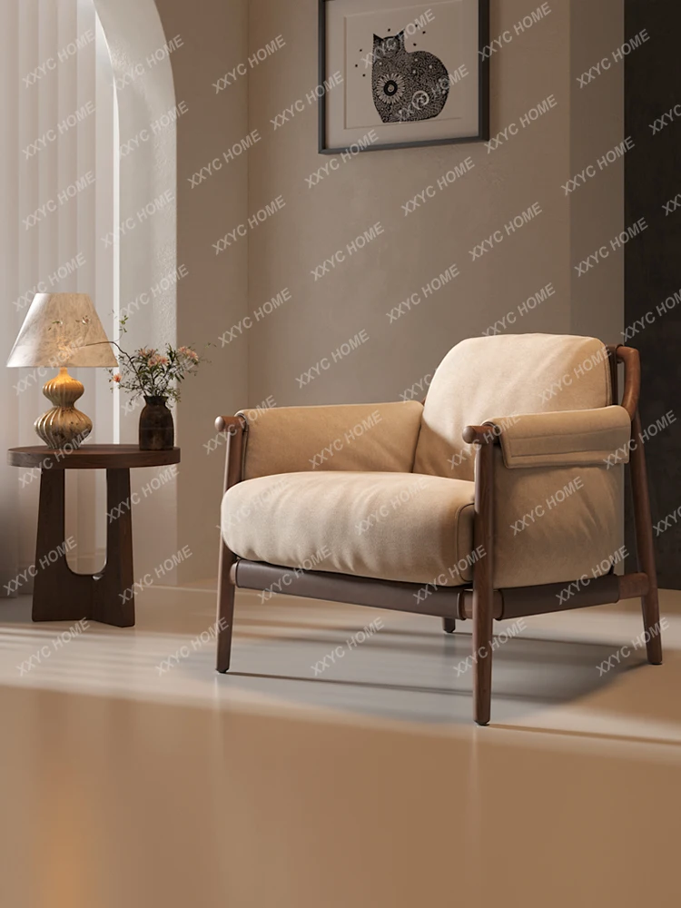 

Single Sofa Villa Mansion Balcony Living Room Home Leather Leisure Chair