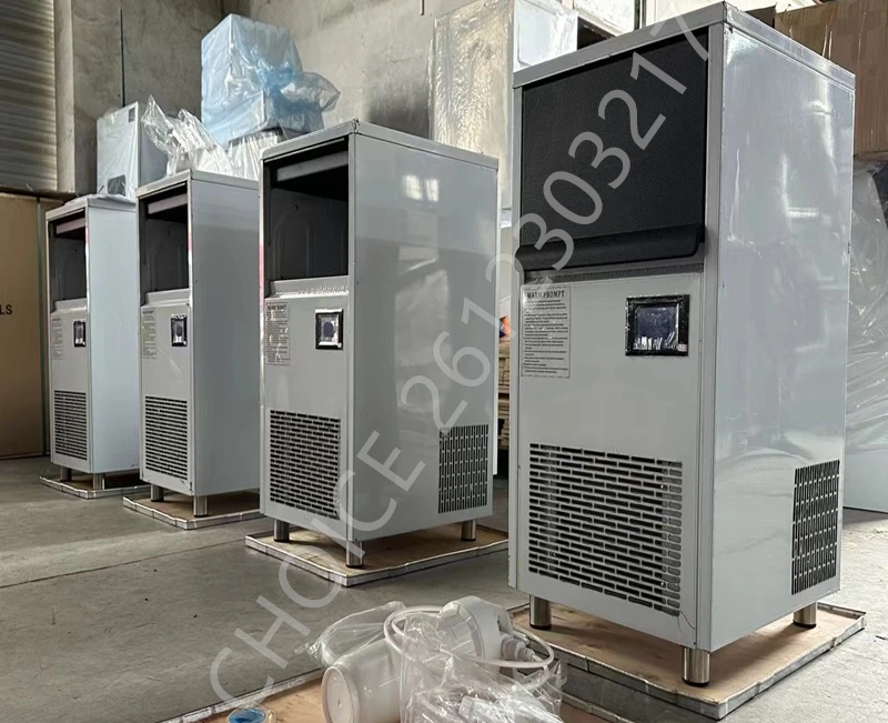 Electric Commercial Ice Maker Machine 198lbs/24h Stainless Steel Construction Automatic Ice Cube Maker Led Display