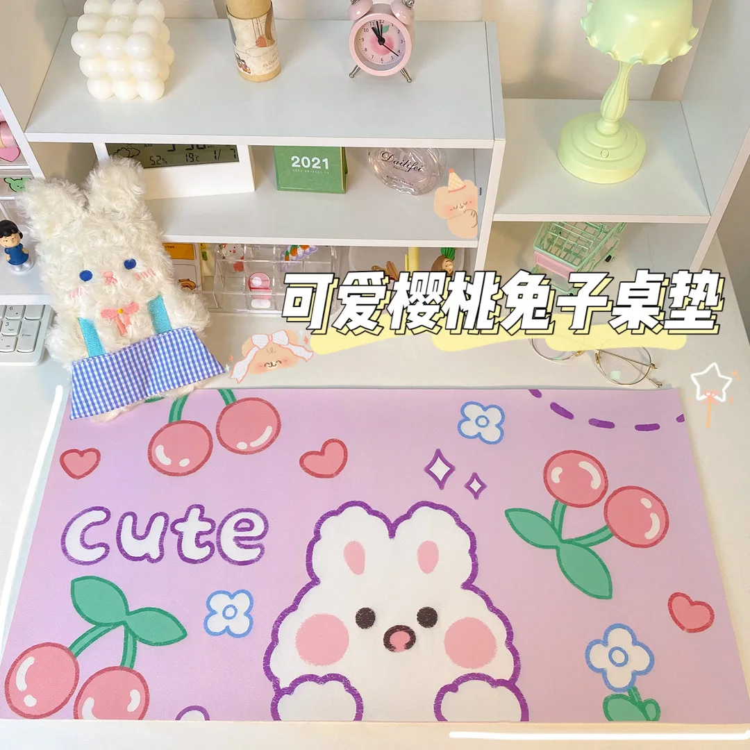 

Kawaii Mouse Pad Large Cherry Bunny Non-slip Desktop Table Mat Student Desk Mat Cute Cartoon Bear Bunny Mouse Pad Large Game Mat