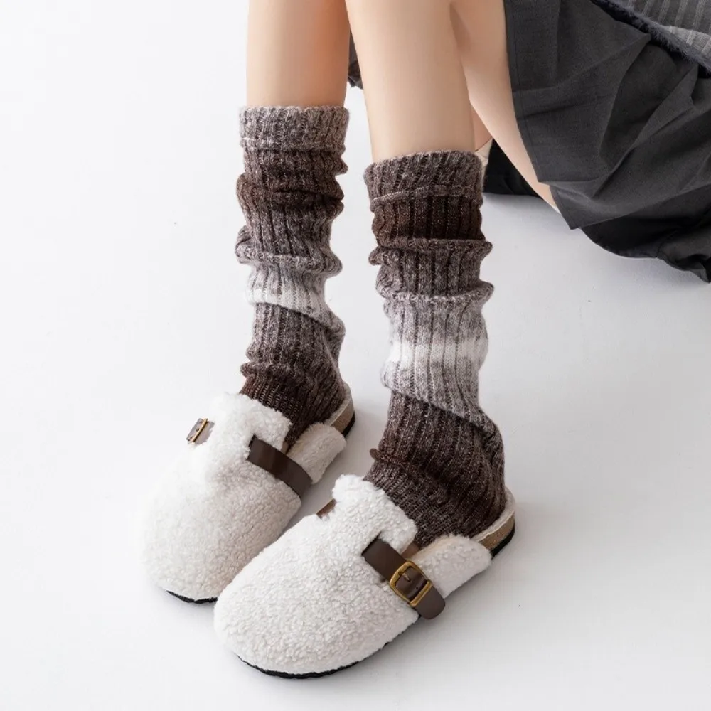 Gradient Color Leg Warmers Thickened Knitted Socks
