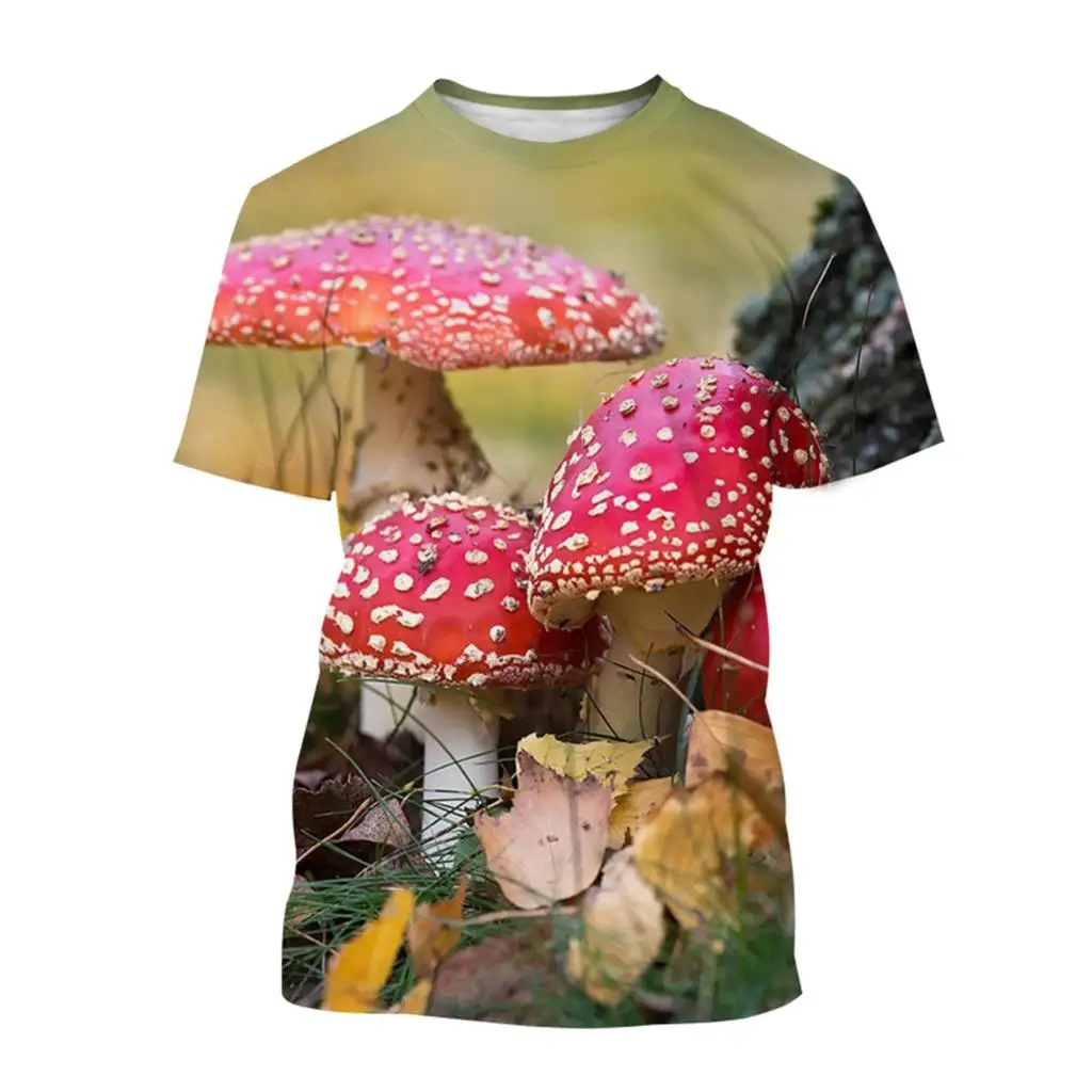 

T Shirts Hip Hop Mushroom 3D Print Summer Streetwear Boys Girls Casual Fashion Oversized Short Sleeve TShirt Kids Tees Tops