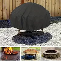 1pcs Fire Pit Cover, Round Firepit Cover,  Dustproof Fire Bowl Cover,  Grill Cover, Waterproof Barbecue Grill Protector 2