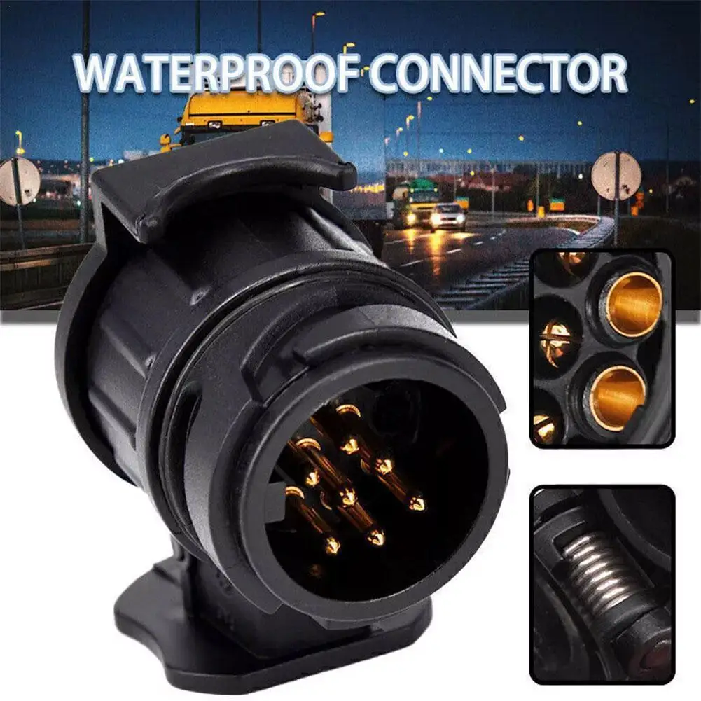 13 To 7 Pin Plug Adapter Trailer Connector 12V Waterproof Trailer Plug Adapter