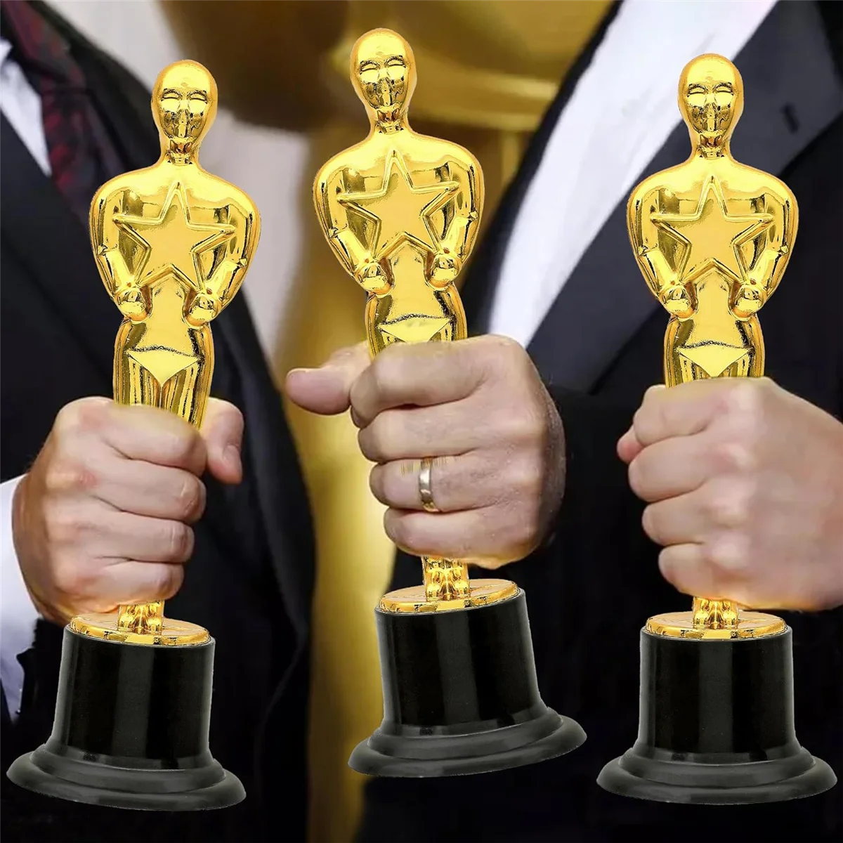 12 Pack Plastic Gold Award Trophies for Party Decorations, Party Favors, Movie Night Party Favor, School Award 6