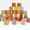 Baby Wooden Toys Cube Figure Blocks Educational Early Learning Toy 26 Alphabet Animal Cognition Building Blocks Gifts children