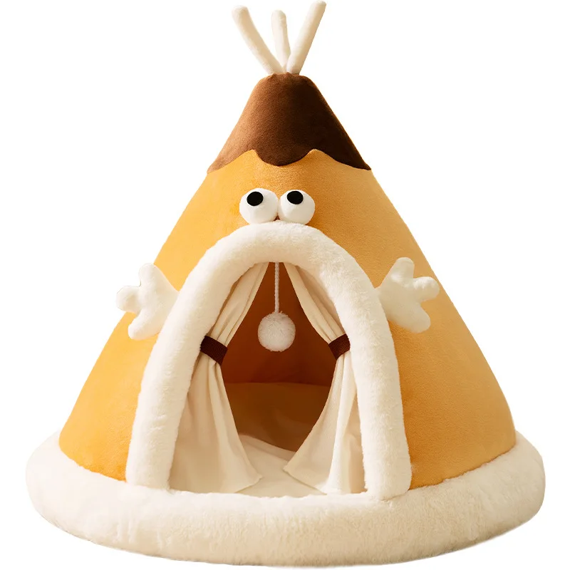 Dog Nest Warm Dog Bed Four Seasons Universal House Type Triangle Tent Closed Cat Nest House Cat Mat Mattress Bed pet bed