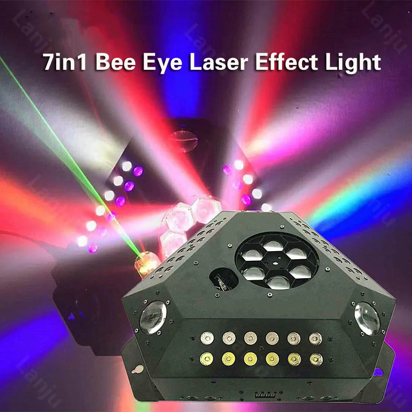 

320W 7in1 LED DJ laser light strobe dyed bee eye pattern beam 조명 KTV disco wedding party DMX moving head stage effect lighting