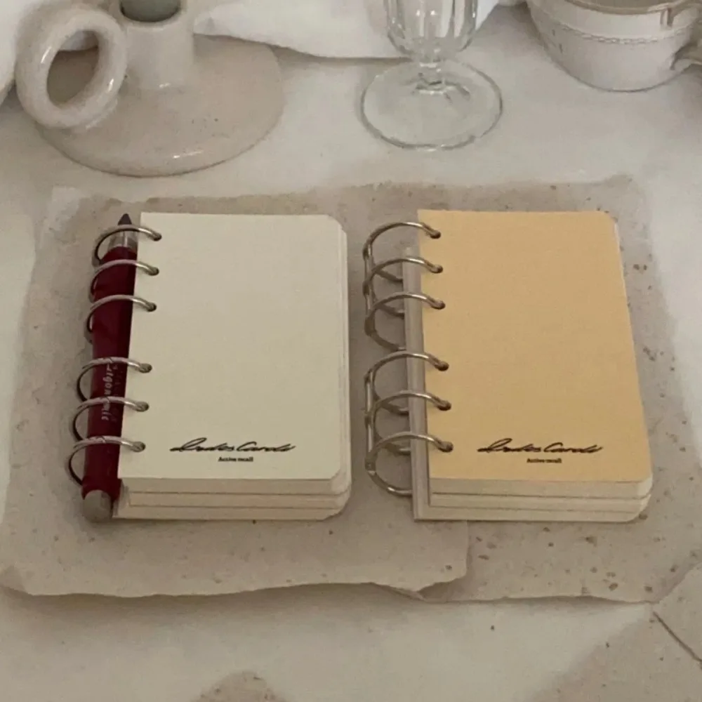 Simple A7 Loose-leaf Notebook Mini Solid Color Learning Notepad Divider Page Blank Binder Folders Student Supplies learning notebook