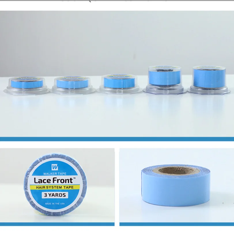 1 Roll 3 yard Blue Lace Front Hair System Tape Double Side Adhesive Tape Rolls for Wig Toupee Hair Extensions