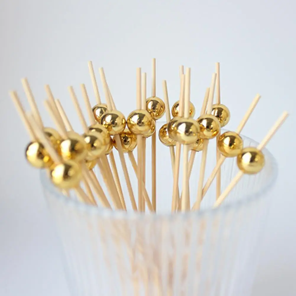 100/25 Stück Einweg Perle Bambus Spieße Obst Snacks Cocktail Vorspeisen Gabel Spieße Bar Fiesta Hochzeit Geburtstag Lieferungen – Detail 11