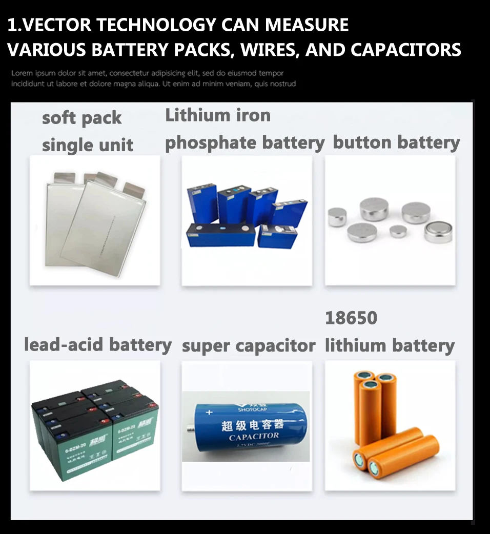 Battery Internal Resistance Tester resistance tester 0.2 BA1050 Vector High precision 100V Battery Internal OHM Meter Lithium Iron Phosphate18650