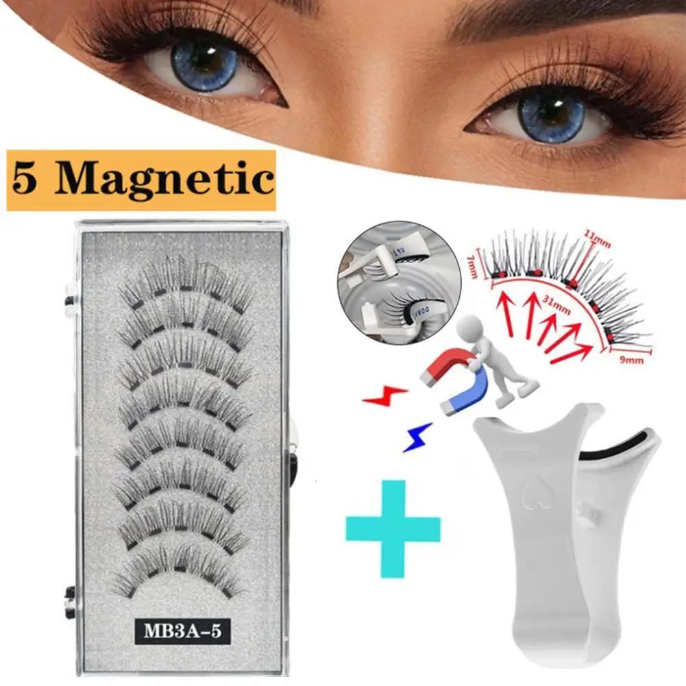 3D Natural Handmade Drop False Support Eyelashes Magnetic Reusable H8Y7