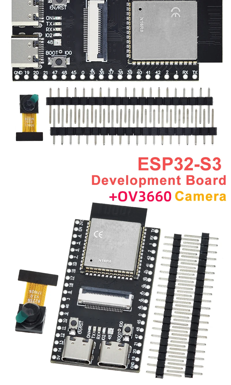 TZT 1/3PCS ESP32-S3 N16R8 CAM Entwicklungsboard WiFi+Bluetooth Modul OV3660 Kamera – Detail 6