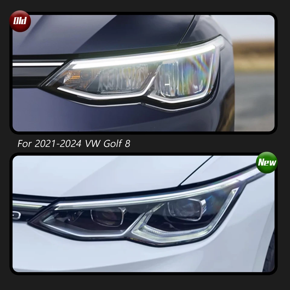 タイプ-VWゴルフ8 2021-2024用カーLEDヘッドライト、ヘッド