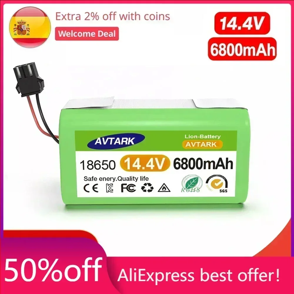 

NEW 14.4V 6800mAh Li-ion Battery for Conga Excellence 950 990 1090 1790 1990 Deebot N79S N79 DN622 Eufy Robovac 11S 12 X500