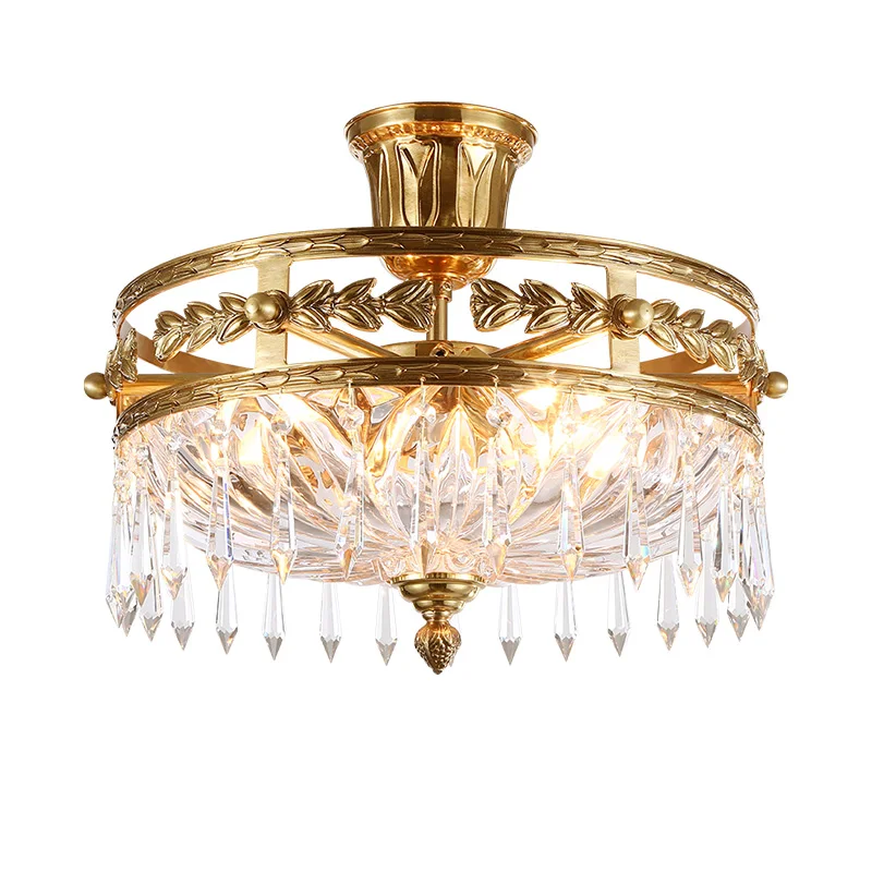 

DINGFAN European Classical Style Ceiling Lamp Small Crystal Stripe Pendant Decorative Dome Ceiling Light