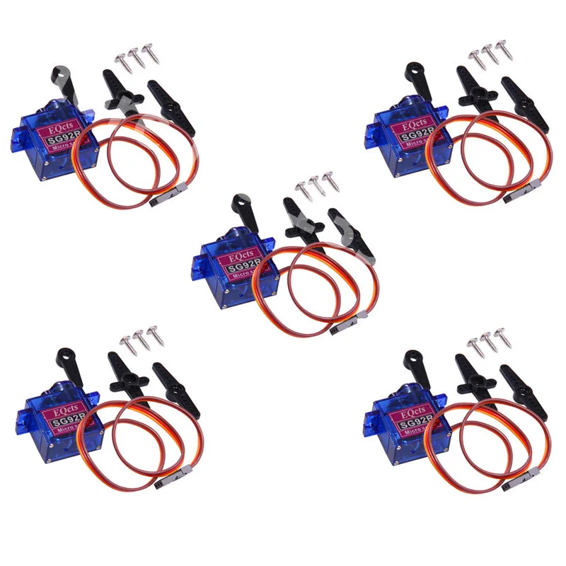 

5 шт. SG92R Micro сервопривод из нейлона и углеродного волокна шестерни 2,5 кг/см 9 г для 3D моделей радиоуправляемых самолетов 450 вертолетов аэромоделирование