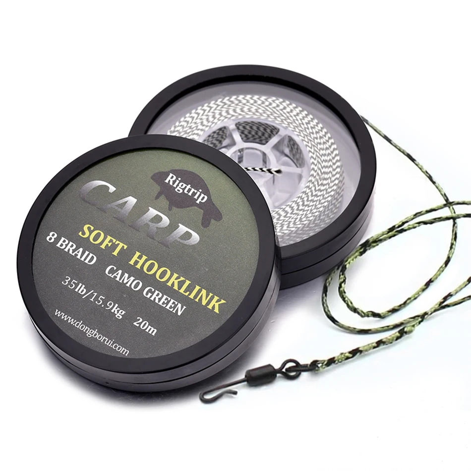 20m-Karpfen-Angelschnur-Soft-Hook-Link-8-Strang-unbeschichtete-Flecht ...
