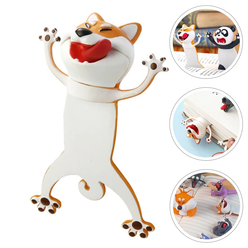 

3D Animal Bookmark Decorative Books Student Supply Three-dimensional Stereo Pvc Page Holder Plastic Book-mark Child