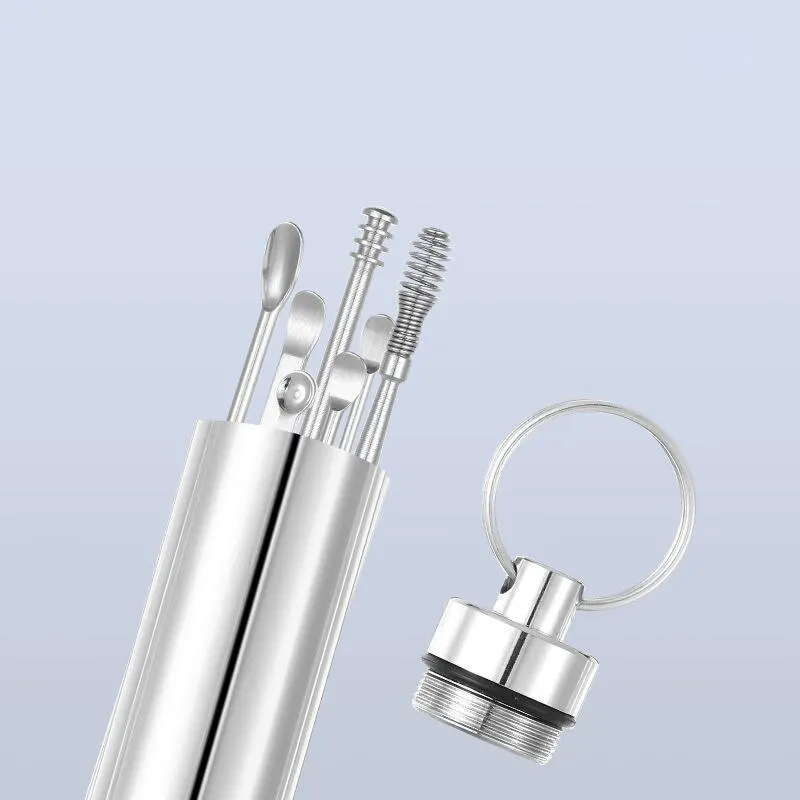 Ear pick 12 Piece Earpick Stainless Steel Ear Digging Tool Set Spiral Wax Remover For Perforation Cleaning Kit Cleaning Agent