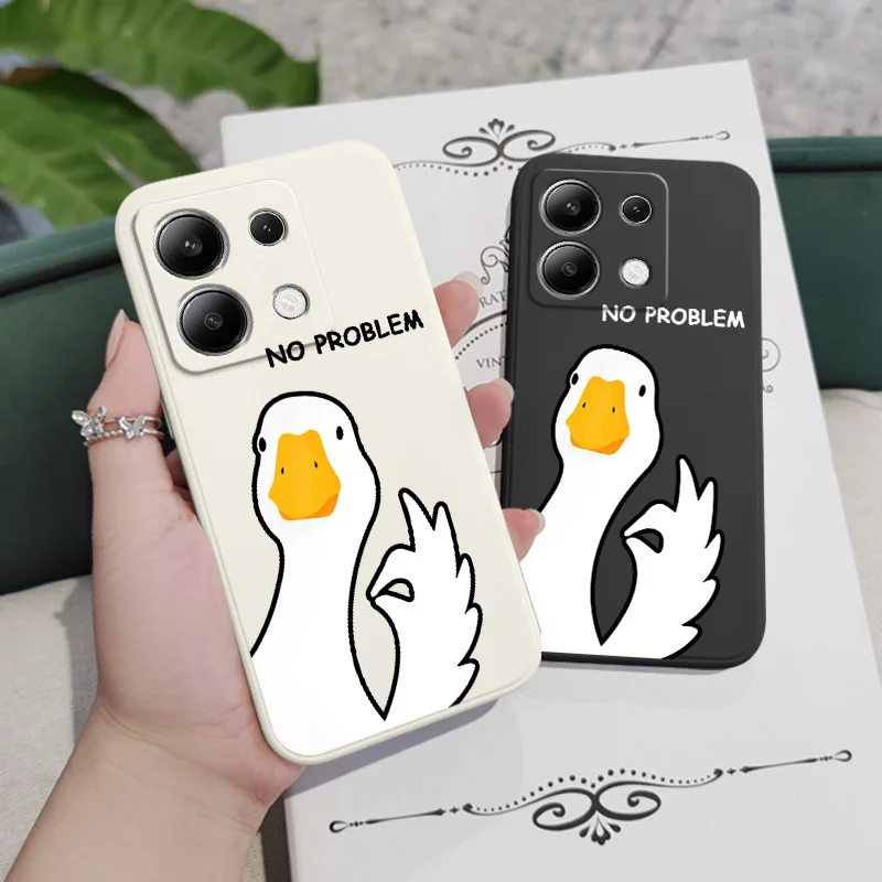 Playful Hello Duck Liquid Silicone Phone Case Cover
