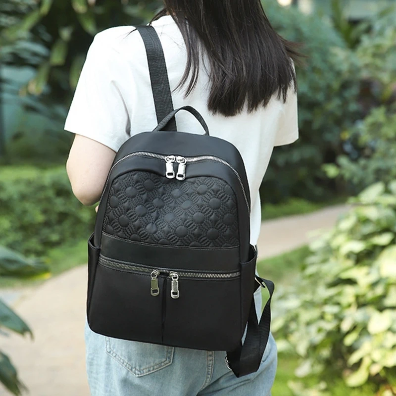 Student School Bags Solid Color Backpack Large Capacity Daypack Women Backpack