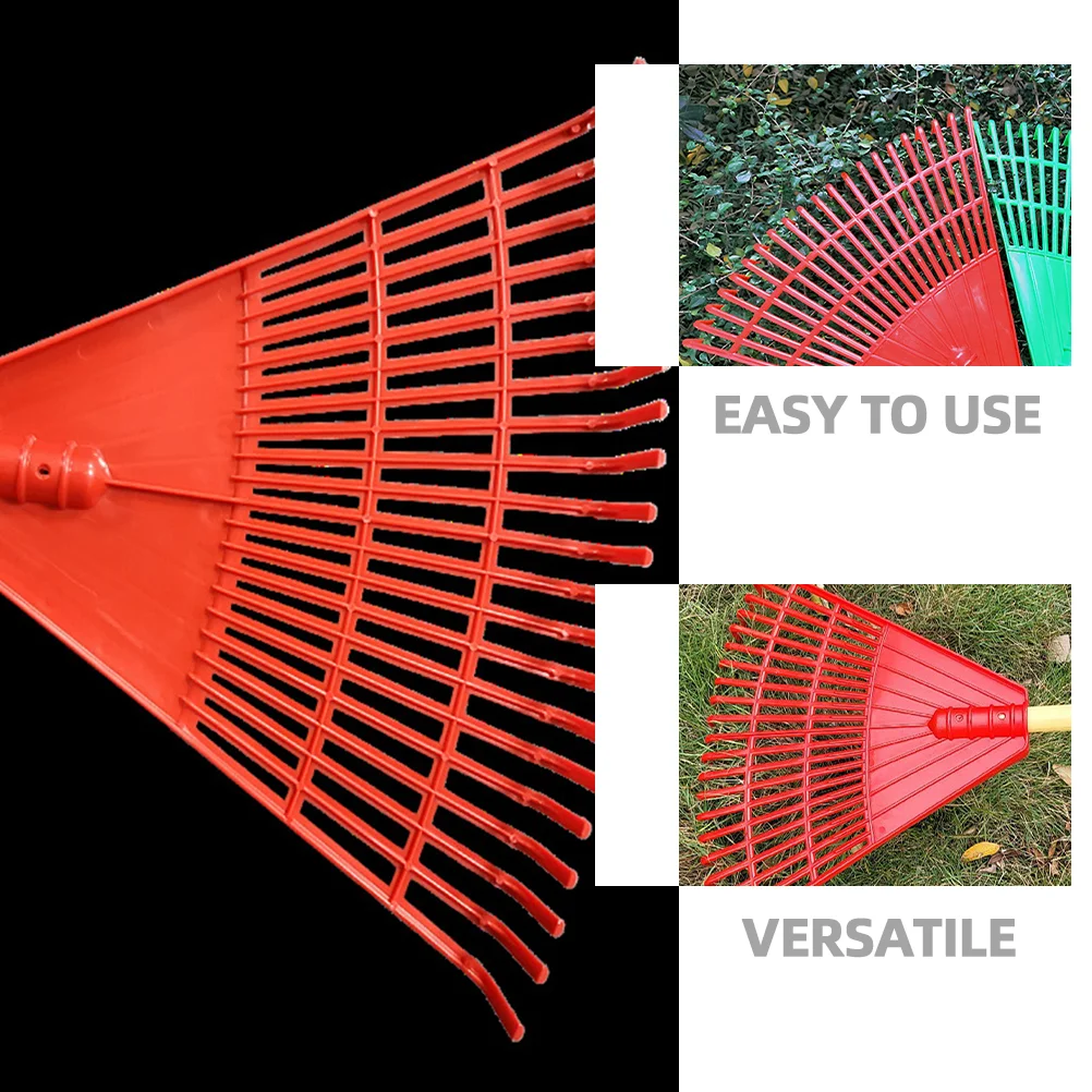 Grass Rake Artificial Plastic Rakes For Lawns Heavy Duty Garden Leaf Plastic Leaves Gardening 2