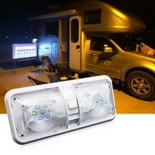 

RV LED 12V Ceiling Fixture Camper Trailer Marine Double Dome Light 48 LEDs