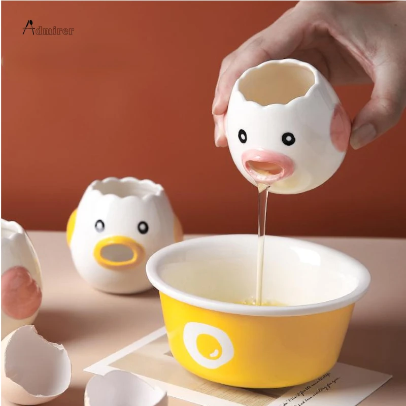 Egg White Separator Cute Cartoon Model Kitchen Accessories Easy Separation of Egg Whites and Yolks Ceramics Cooking Kitchen Tool egg separator