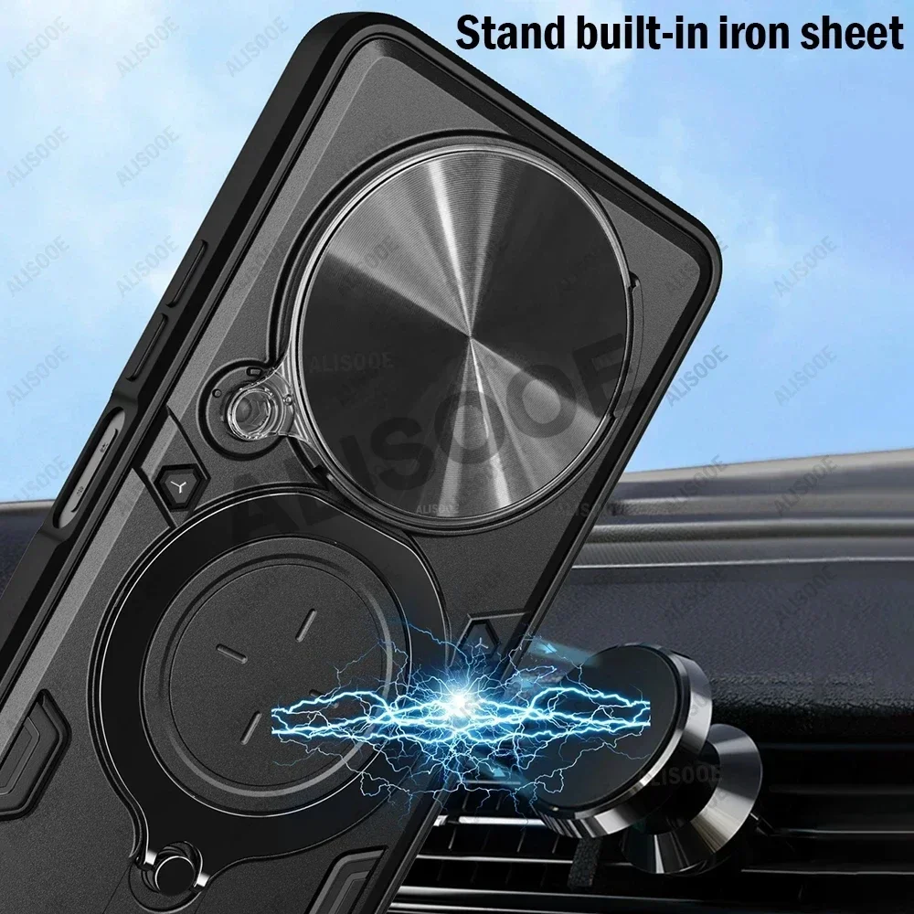 Magnetic Ring Stand Case with Slide Camera Protection Cover