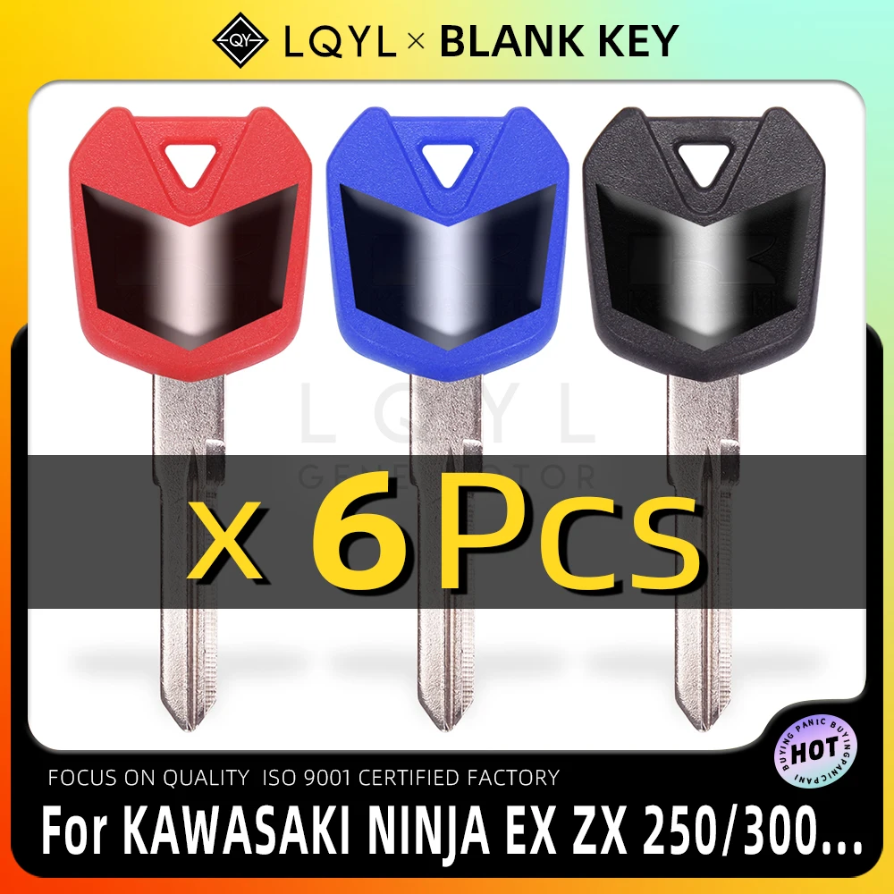 6Pcs New Blank Key Motorcycle Replace Uncut Keys For Kawasaki NINJA250 ZX250R EX250 NINJA300 ZX300R EX300 NINJA 250 300 650 R S key 1 blank can not install chip motorcycle keys cut blade for kawasaki ninja250 ninja300 ex250 ex250r ex300