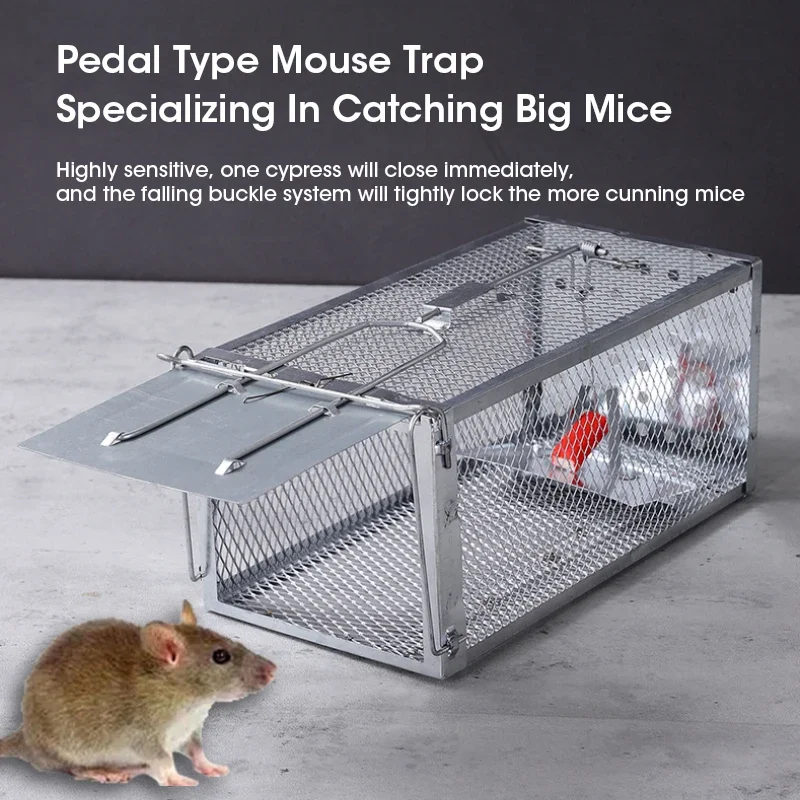 Mouse Catcher Trap 1Pc Home Gardening Mouse Trap Galvanized Material High Sensitivity Capture Large Cage