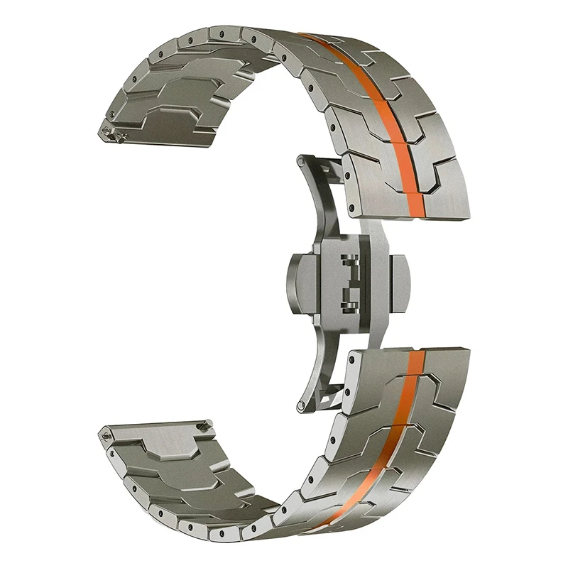 Premium Stainless Steel Watch Band - Elegant Metal Bracelet Strap, 46mm