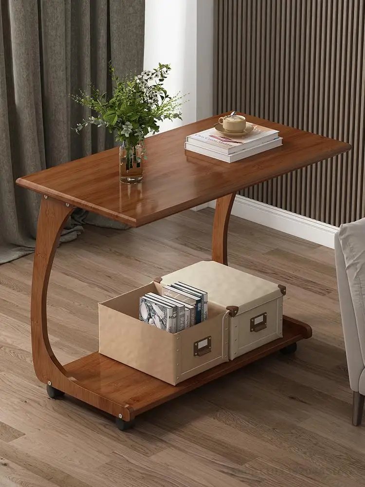 Sofa Side Table Small Coffee Table Movable Small Living Room Household Apartment Bedside With Wheels