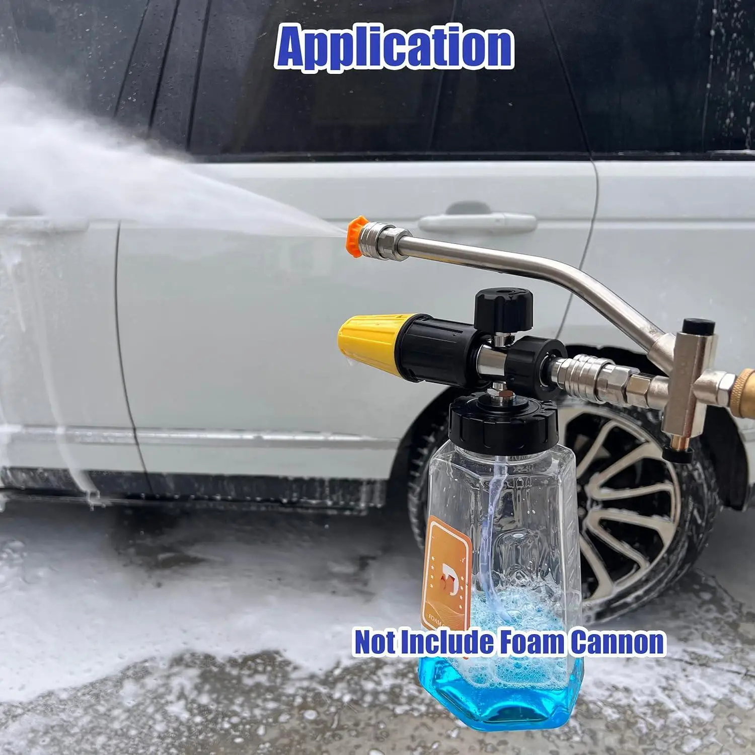 Pressure Washer Dual-Connector Wand Tool 1/4" Quick Connect Switch Double Tip Attachment for Foam Cannon And Spray Nozzle 4