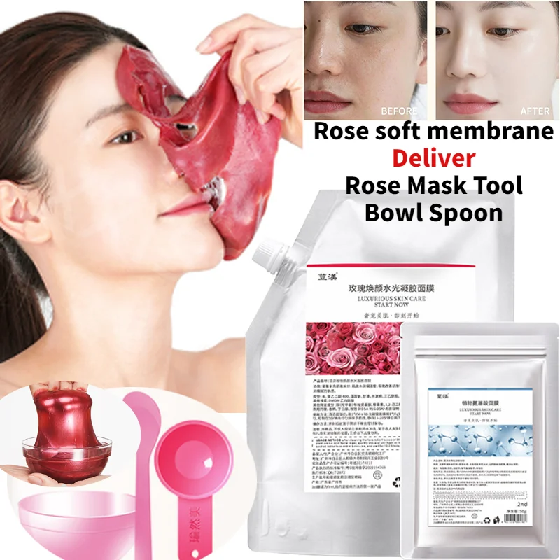

Arbutin Rose Jelly Mask Powder DIY Hydrojelly Masks Peel Off Vitamin C Hyaluronic Acid Facial Skin Care 24K Gold Mud Mask