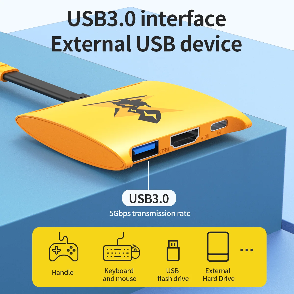 Switch TV Dock 3 in 1 USB-C Hub 4K HDMI Adapter with HDMI 1.4,USB3.0(5Gbps),PD 100W Charging Port for Nintendo Switch/OLED IPAD