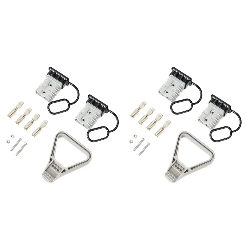 

4Pcs 2/0 AWG 350A Battery Power Connector Cable Quick Connect Disconnect Kit For Anderson Connector For Winch Trailer