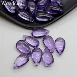 Colorful Waterdrop Glass Beads for Jewelry Making and Crafts - 50PCS Set (PURPLE)