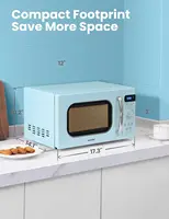 Retro Small Microwave Oven With Compact Size, 9 Preset Menus, Position-Memory Turntable, Mute Function, Countertop Micro 2