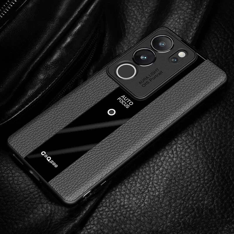 Luxurious Leather Phone Case – Stylish Soft Back Cover with Camera Protection and Shockproof Bumper
