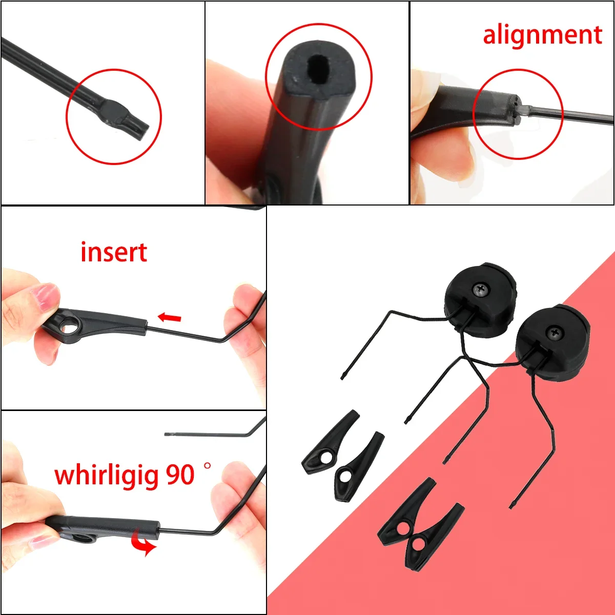 Electronic earmuf ARC OPS-CORE Helmet Rail Adapter Tactical headphone Stand for Howard Leight Impact Sport hunt shooting headset 4
