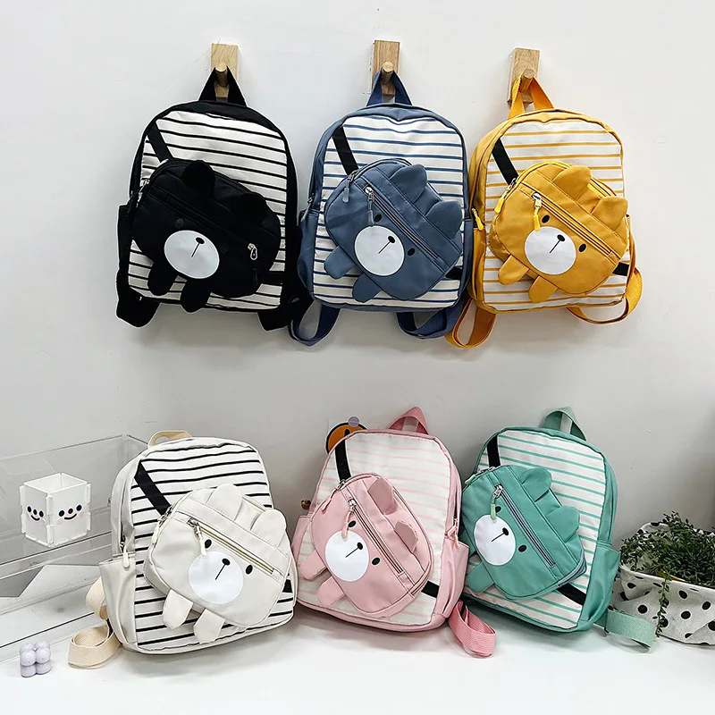 

Children's Backpack Cute Cartoon Bear Decoration for Boys and Girls Kindergarten Schoolbag Nylon Material Durable