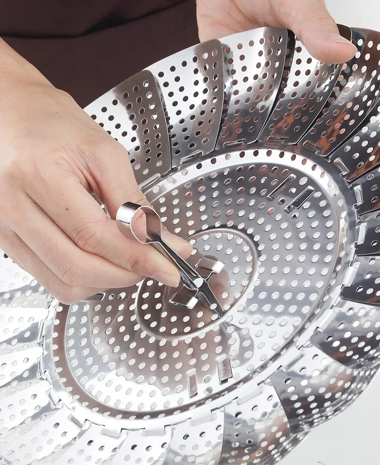 Folding Stainless Steel Steamer Basket Food Cooker