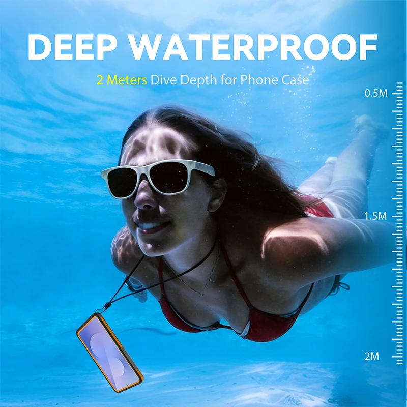 Full Body Waterproof Shockproof Phone Case with Magnetic Cover